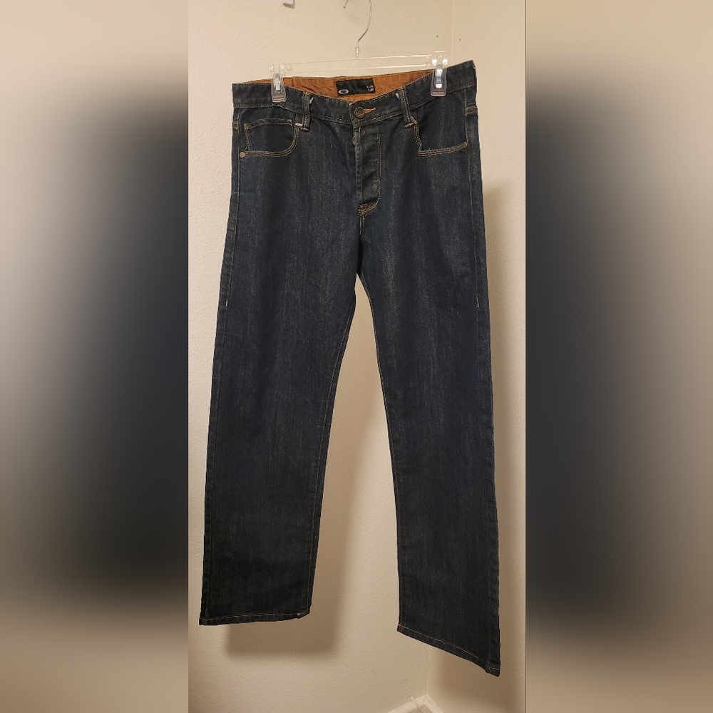Oakley Dark Blue Straight Wide Legged Denim Jeans